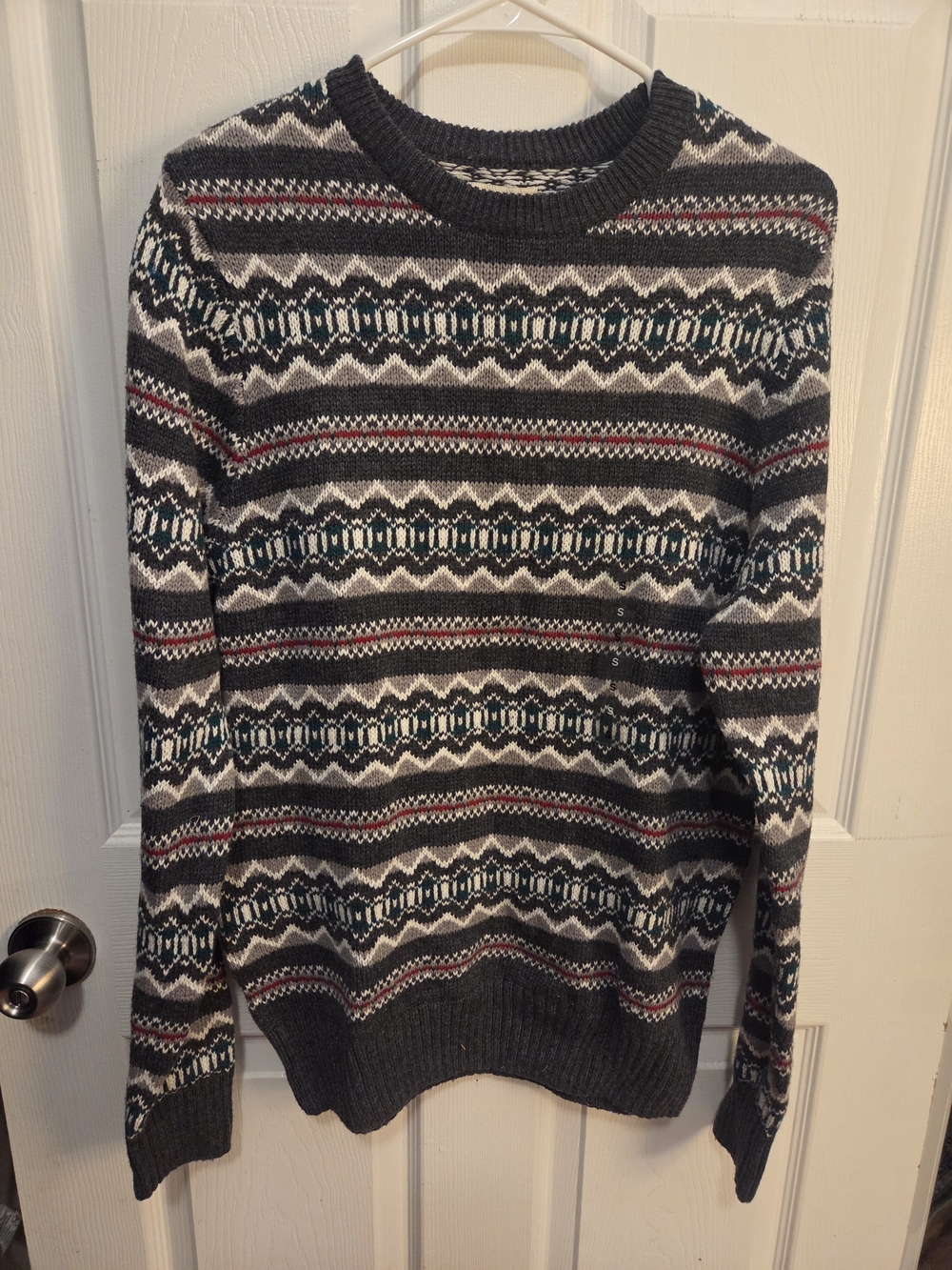 Sonoma Gray Multi Fair Isle Crewneck Sweater